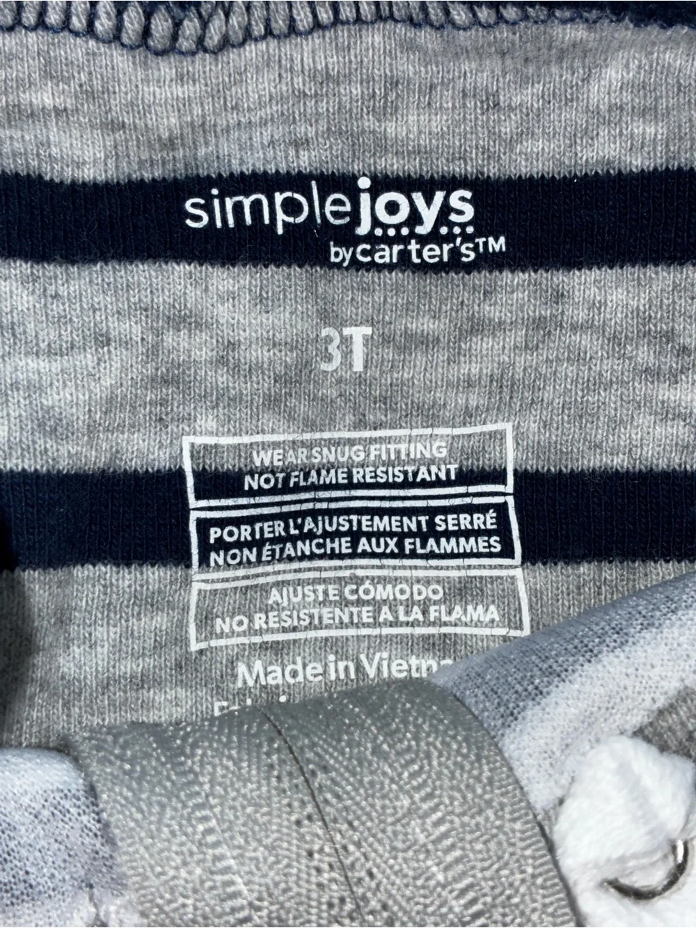 Striped Navy & Gray Dinosaur Footed One-Piece for Kids